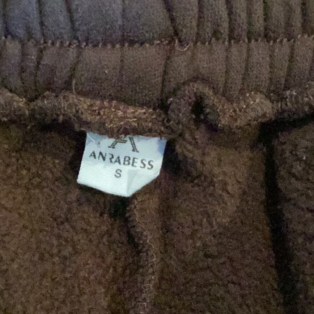 Chocolate Brown Fleece Joggers with Elastic Waistband - Picture 2 of 2